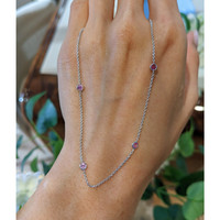 1.40 Ct. Pink Sapphire Accent Stones Necklace, 14K White Gold Life Style