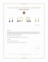 0.65 Ct.Tw.Total Carat Weight Blue Sapphire Hoops Earrings, 14K Yellow Gold Appraisal