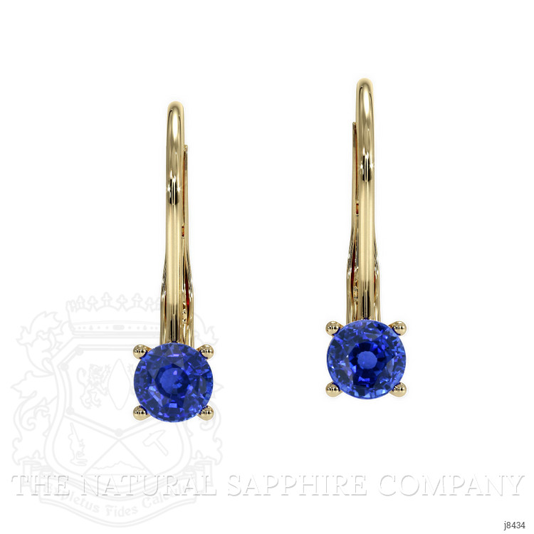 0.65 Ct.Tw. Blue Sapphire Hoops Earrings, 14K Yellow Gold