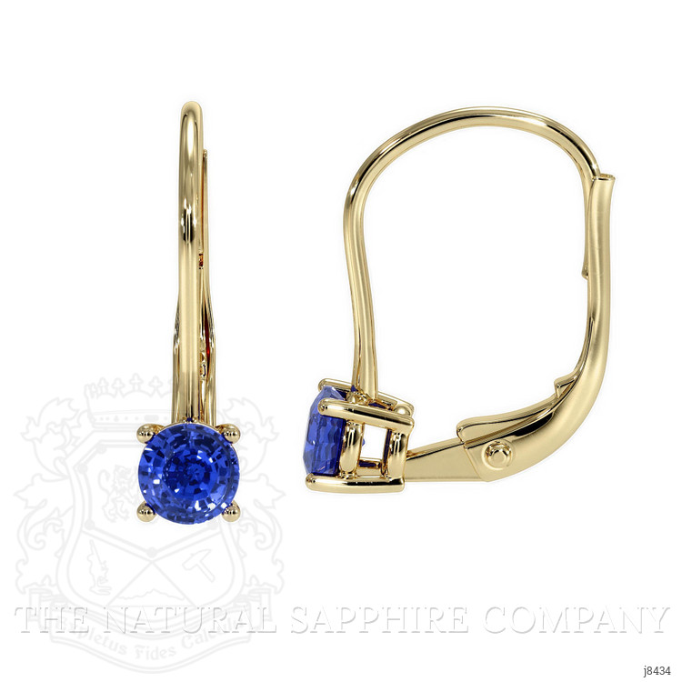 0.65 Ct.Tw. Blue Sapphire Hoops Earrings, 14K Yellow Gold