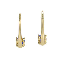 0.65 Ct.Tw. Blue Sapphire Hoops Earrings, 14K Yellow Gold Image