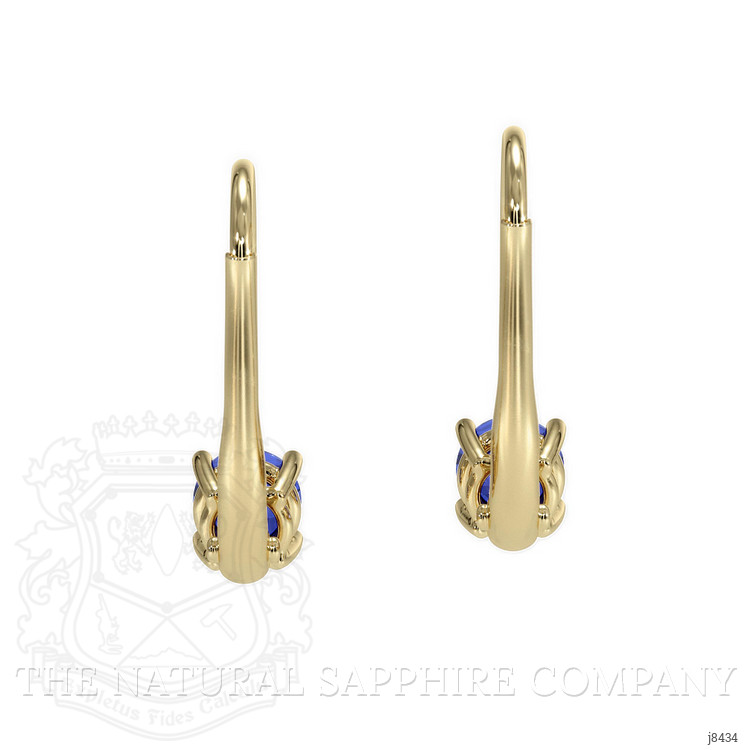 0.65 Ct.Tw. Blue Sapphire Hoops Earrings, 14K Yellow Gold