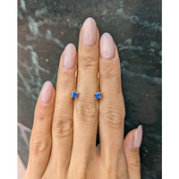 0.65&nbsp;Ct.Tw.Total Carat Weight Blue Sapphire Hoops Earrings, 14K Yellow Gold Life Style