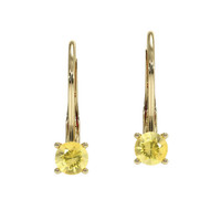 0.60 Ct.Tw. Yellow Sapphire Hoops Earrings, 14K Yellow Gold Video