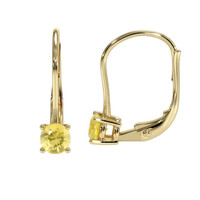 0.60 Ct.Tw. Yellow Sapphire Hoops Earrings, 14K Yellow Gold Image