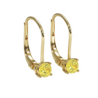 0.60 Ct.Tw. Yellow Sapphire Hoops Earrings, 14K Yellow Gold Image