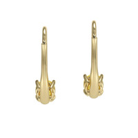 0.60 Ct.Tw. Yellow Sapphire Hoops Earrings, 14K Yellow Gold Image
