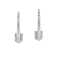 0.60 Ct.Tw. Pink Sapphire Hoops Earrings, 14K White Gold Image