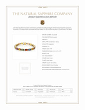 19.92 Ct.Tw. Multi Color Sapphire and Natural Diamond Tennis/Line Bracelet, 18K White & Yellow Scan Report