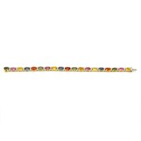 19.92 Ct.Tw. Multi Color Sapphire and Natural Diamond Tennis/Line Bracelet, 18K White & Yellow Image