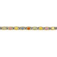 19.92 Ct.Tw. Multi Color Sapphire and Natural Diamond Tennis/Line Bracelet, 18K White & Yellow Image
