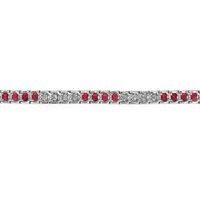 3.92 Ct.Tw.Total Carat Weight Ruby and Diamond Bracelet - Platinum 950 Image