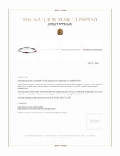 4.18 Ct.Tw. Ruby Natural Diamond Tennis/Line Bracelet, Platinum 950 Appraisal