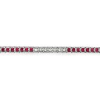 4.18 Ct.Tw. Ruby Natural Diamond Tennis/Line Bracelet, Platinum 950 Image