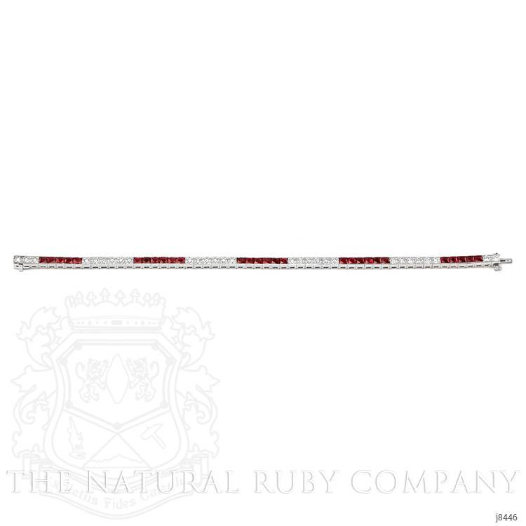 5.46 Ct.Tw. Ruby and Natural Diamond Tennis/Line Bracelet, Platinum 950