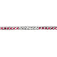 5.46 Ct.Tw.Total Carat Weight Ruby and Natural Diamond Tennis/Line Bracelet, Platinum 950 Image