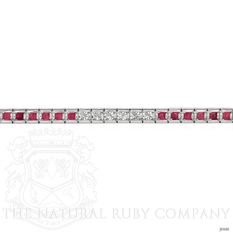 5.46 Ct.Tw. Ruby and Natural Diamond Tennis/Line Bracelet, Platinum 950
