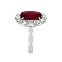 4.77 Ct. Ruby Natural Diamond Halo Ring, Platinum 950 Image
