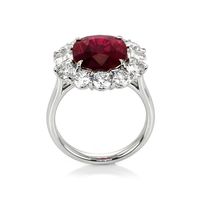 4.77 Ct. Ruby Natural Diamond Halo Ring, Platinum 950 Image