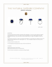 12.04 Ct. Blue Sapphire and Natural Diamond Halo Ring, Platinum 950 Appraisal