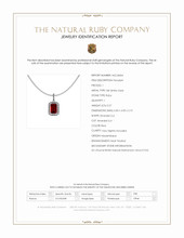 0.57 Ct. Ruby and Natural Diamond Pave Pendant, 18K White Gold Scan Report