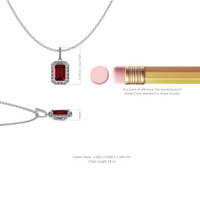 1.15 Ct. Ruby Natural Diamond Pave Pendant, 18K White Gold Image