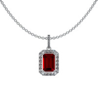 1.15 Ct. Ruby Natural Diamond Pave Pendant, 18K White Gold Video