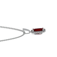 1.15 Ct. Ruby Natural Diamond Pave Pendant, 18K White Gold Image