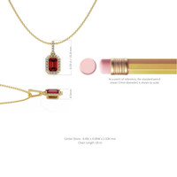 1.15 Ct. Ruby Natural Diamond Pave Pendant, 18K Yellow Gold Image