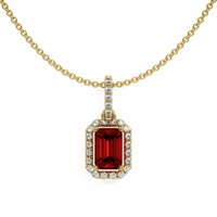 1.15 Ct. Ruby Natural Diamond Pave Pendant, 18K Yellow Gold Video