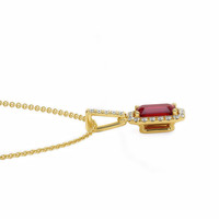 1.15 Ct. Ruby Natural Diamond Pave Pendant, 18K Yellow Gold Image