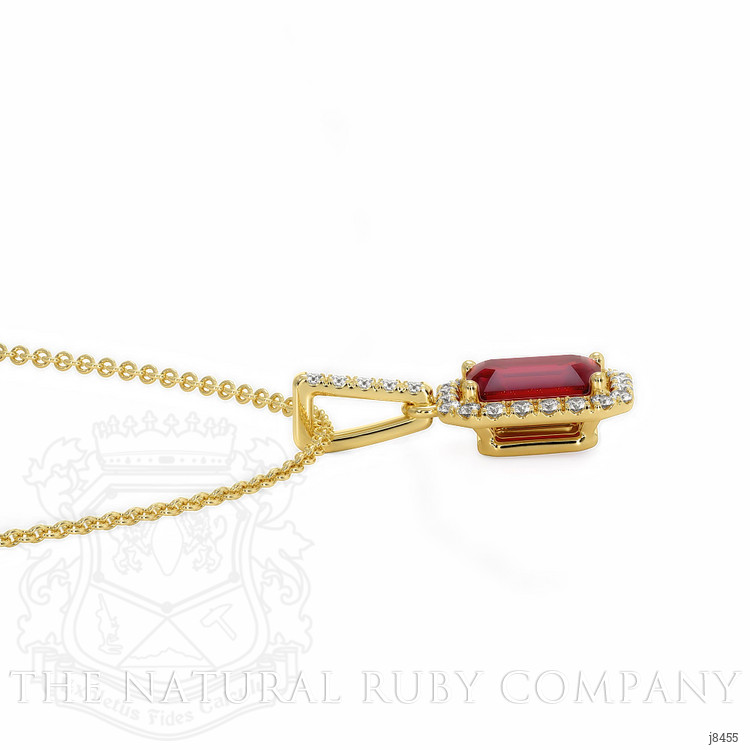 1.15 Ct. Ruby Natural Diamond Pave Pendant, 18K Yellow Gold