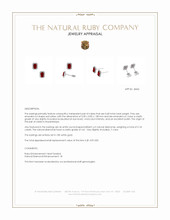 0.68 Ct.Tw.Total Carat Weight Ruby and Natural Diamond Studs Earrings, 18K White Gold Appraisal