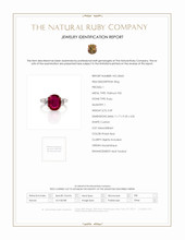 3.39 Ct. Ruby and Diamond Three Stone Ring, Platinum 950 Scan Report