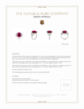 5.15 Ct. Ruby Natural Diamond Three Stone Ring, Platinum 950 Appraisal