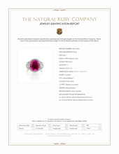 5.15 Ct. Pinkish Red Ruby and Natural Diamond Three Stone Ring, Platinum 950 Scan Report