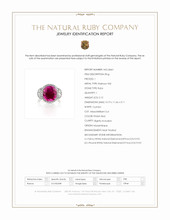 5.15 Ct. Pinkish Red Ruby and Natural Diamond Three Stone Ring, Platinum 950 Scan Report
