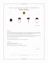 5.14 Ct. Ruby Natural Diamond Halo Ring, Platinum 950 Appraisal
