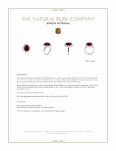 5.14 Ct. Pinkish Red Ruby and Natural Diamond Halo Ring, Platinum 950 Appraisal