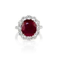 5.14 Ct. Ruby Natural Diamond Halo Ring, Platinum 950 Video