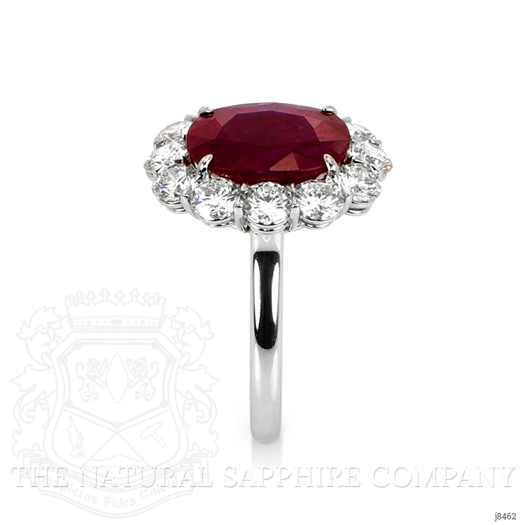 5.14 Ct. Ruby Natural Diamond Halo Ring, Platinum 950