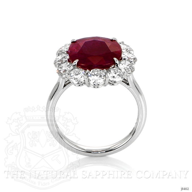 5.14 Ct. Ruby Natural Diamond Halo Ring, Platinum 950