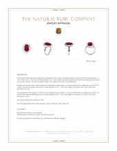 6.06 Ct. Pinkish Red Ruby and Natural Diamond Halo Ring, Platinum 950 Appraisal