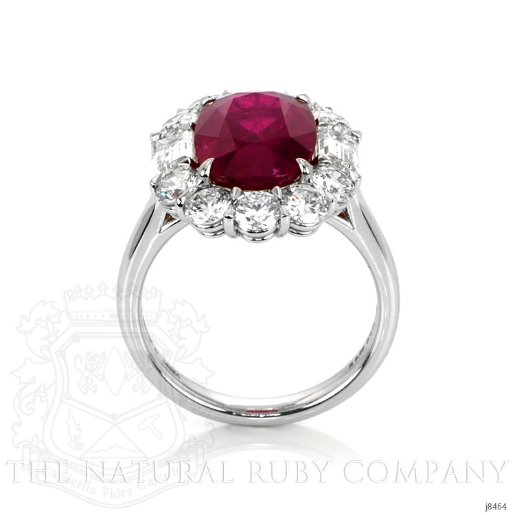 6.06 Ct. Ruby Natural Diamond Halo Ring, Platinum 950