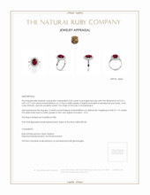 2.94 Ct. Ruby Natural Diamond Halo Ring, Platinum 950 Appraisal