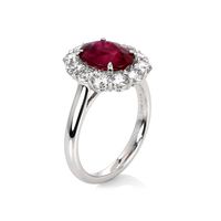 2.94 Ct. Ruby Natural Diamond Halo Ring, Platinum 950 Image