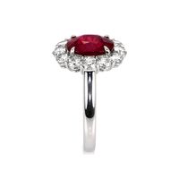 2.94 Ct. Ruby Natural Diamond Halo Ring, Platinum 950 Image