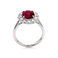 2.94 Ct. Ruby Natural Diamond Halo Ring, Platinum 950 Image