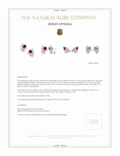 3.76 Ct.Tw.Total Carat Weight Ruby and Diamond Earrings, Platinum 950 Appraisal