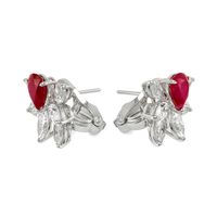 3.76 Ct.Tw.Total Carat Weight Ruby and Diamond Earrings, Platinum 950 Image